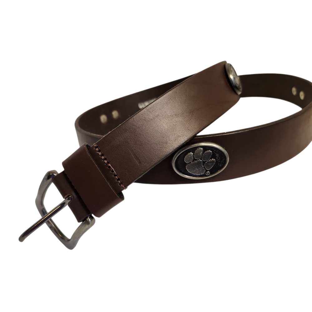 Eagles Wings Leather Belt Clemson Tigers Sz 36 Brown With Silver Conchos - Picture 4 of 9